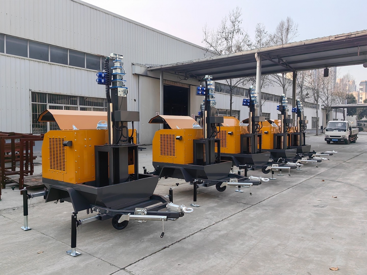 山東思拓瑞克公司40臺9米移動照明燈車出口美國達拉斯市